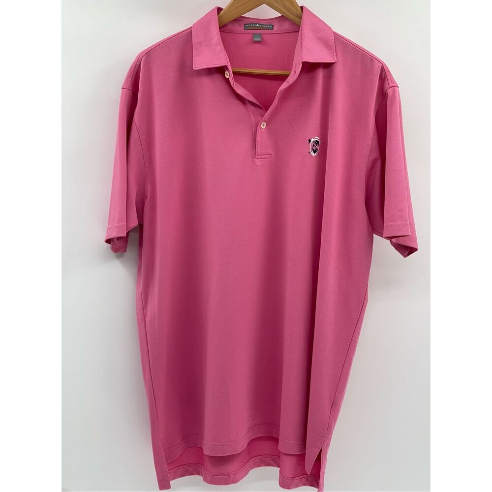 Peter Millar Polo Golf Shirt Summer Comfort Men Large Pink Performance